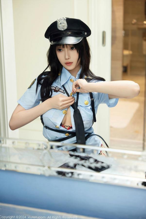    XiuRen秀人网-玥儿玥er-情趣警服制服诱惑-黑丝皮带束缚-极致魅惑大尺度写真第28张图片