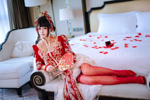    日奈娇 - 洞房花烛，唯美古风角色扮演私房摄影，绝美红装内衣诱惑，极品性感视觉盛宴 [180P]第6张图片