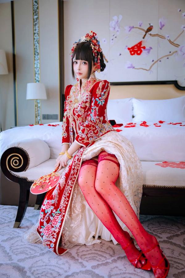    日奈娇 - 洞房花烛，唯美古风角色扮演私房摄影，绝美红装内衣诱惑，极品性感视觉盛宴 [180P]第12张图片