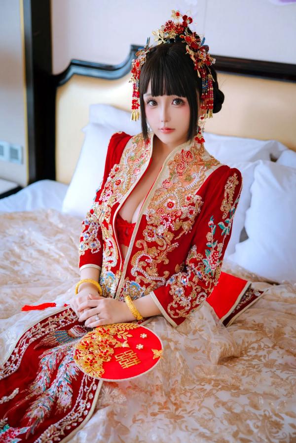    日奈娇 - 洞房花烛，唯美古风角色扮演私房摄影，绝美红装内衣诱惑，极品性感视觉盛宴 [180P]第22张图片