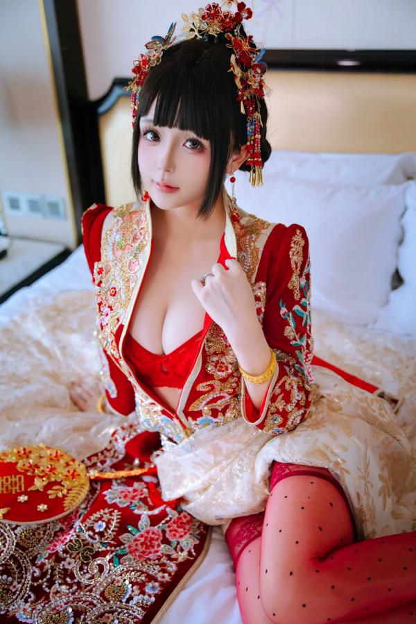   日奈娇 - 洞房花烛，唯美古风角色扮演私房摄影，绝美红装内衣诱惑，极品性感视觉盛宴 [180P]第24张图片