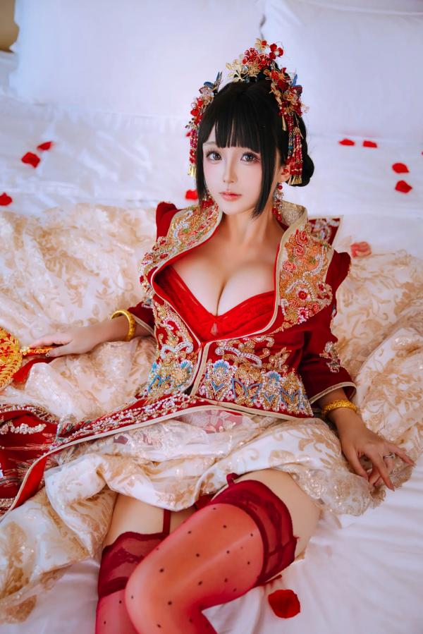    日奈娇 - 洞房花烛，唯美古风角色扮演私房摄影，绝美红装内衣诱惑，极品性感视觉盛宴 [180P]第27张图片