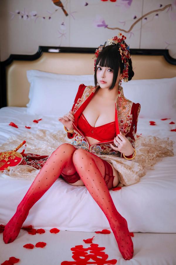    日奈娇 - 洞房花烛，唯美古风角色扮演私房摄影，绝美红装内衣诱惑，极品性感视觉盛宴 [180P]第32张图片