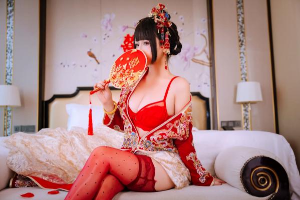    日奈娇 - 洞房花烛，唯美古风角色扮演私房摄影，绝美红装内衣诱惑，极品性感视觉盛宴 [180P]第34张图片