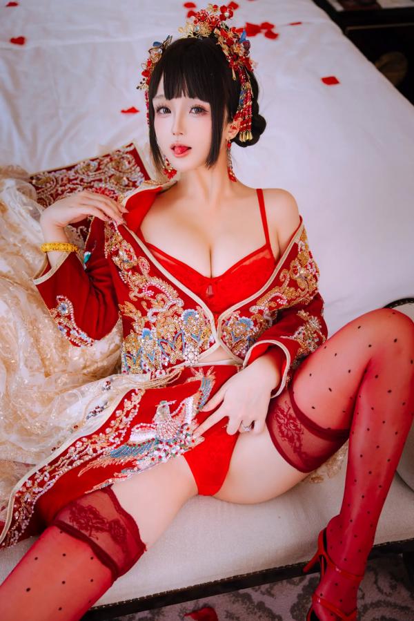    日奈娇 - 洞房花烛，唯美古风角色扮演私房摄影，绝美红装内衣诱惑，极品性感视觉盛宴 [180P]第37张图片