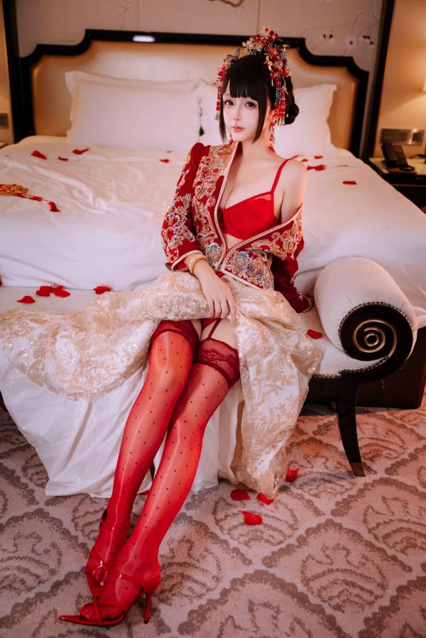    日奈娇 - 洞房花烛，唯美古风角色扮演私房摄影，绝美红装内衣诱惑，极品性感视觉盛宴 [180P]第39张图片