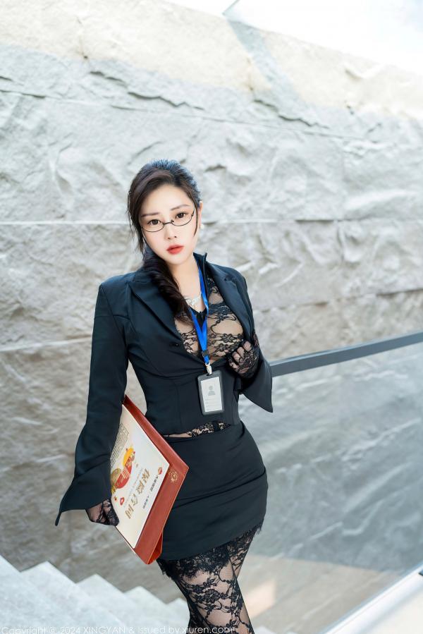   XingYan星颜社-287-王婉悠Queen-职业OL制服诱惑-深灰裙装与黑蕾丝连体丝袜-办公室风格私房写真-大尺度无圣光-2024.11.19第6张图片