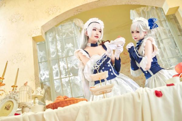    源纱希喵喵喵 x 犹大Yuta - 碧蓝航线贝尔法斯特COSPLAY高清写真，双姝演绎唯美女仆风情，精致妆造，带来极致二次元盛宴第4张图片