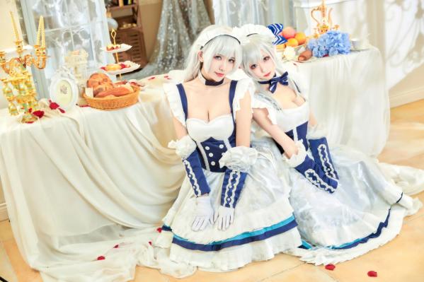    源纱希喵喵喵 x 犹大Yuta - 碧蓝航线贝尔法斯特COSPLAY高清写真，双姝演绎唯美女仆风情，精致妆造，带来极致二次元盛宴第10张图片