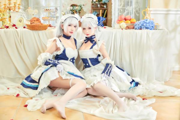    源纱希喵喵喵 x 犹大Yuta - 碧蓝航线贝尔法斯特COSPLAY高清写真，双姝演绎唯美女仆风情，精致妆造，带来极致二次元盛宴第11张图片