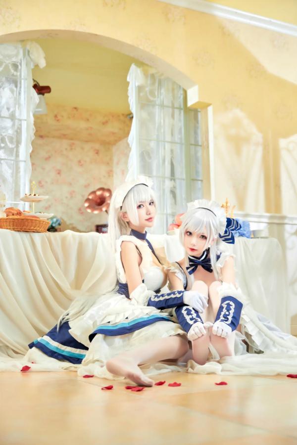    源纱希喵喵喵 x 犹大Yuta - 碧蓝航线贝尔法斯特COSPLAY高清写真，双姝演绎唯美女仆风情，精致妆造，带来极致二次元盛宴第12张图片