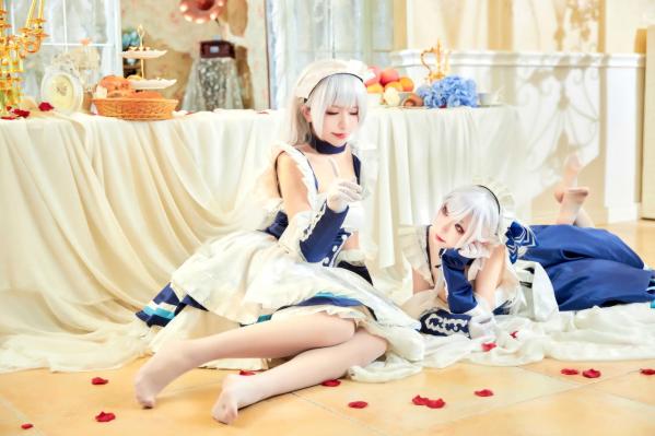    源纱希喵喵喵 x 犹大Yuta - 碧蓝航线贝尔法斯特COSPLAY高清写真，双姝演绎唯美女仆风情，精致妆造，带来极致二次元盛宴第14张图片