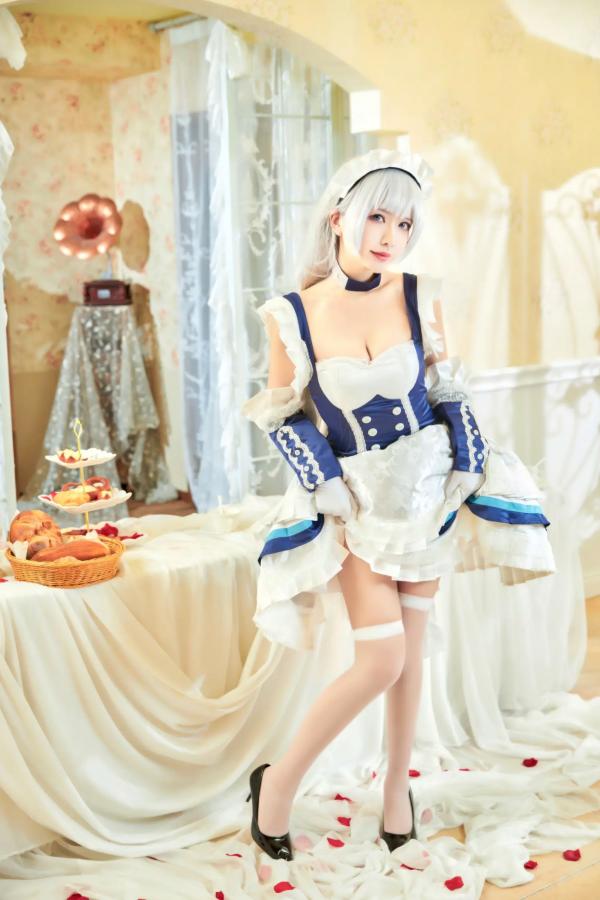    源纱希喵喵喵 x 犹大Yuta - 碧蓝航线贝尔法斯特COSPLAY高清写真，双姝演绎唯美女仆风情，精致妆造，带来极致二次元盛宴第17张图片