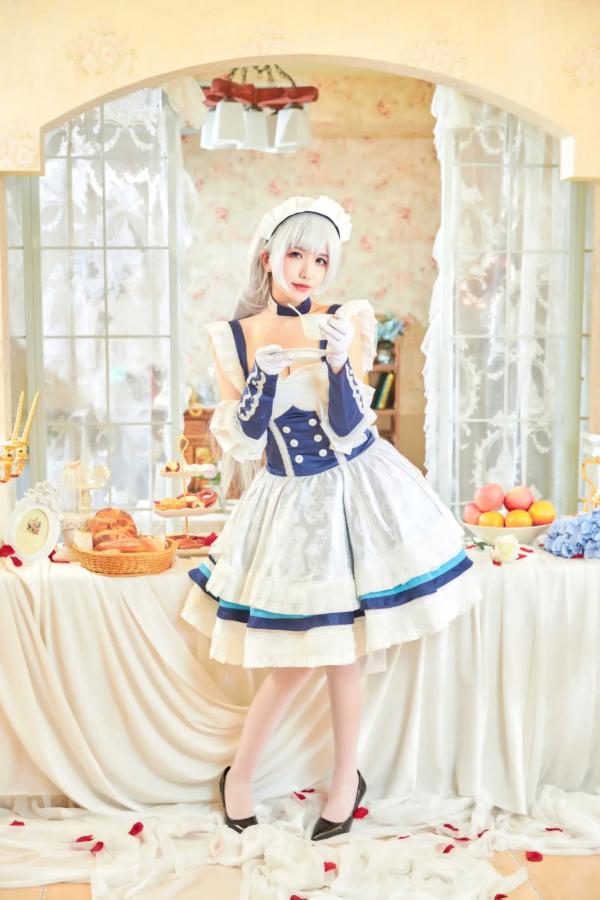    源纱希喵喵喵 x 犹大Yuta - 碧蓝航线贝尔法斯特COSPLAY高清写真，双姝演绎唯美女仆风情，精致妆造，带来极致二次元盛宴第21张图片