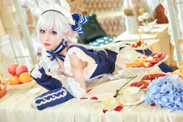    源纱希喵喵喵 x 犹大Yuta - 碧蓝航线贝尔法斯特COSPLAY高清写真，双姝演绎唯美女仆风情，精致妆造，带来极致二次元盛宴第24张图片