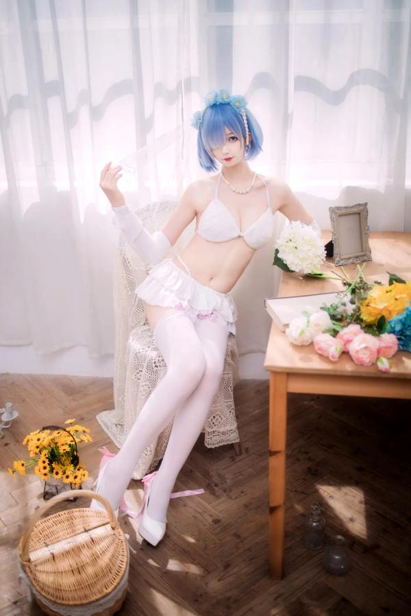    封疆疆v 蕾姆花嫁COS，二次元动漫游戏角色，纯白蕾丝内衣私房照，梦幻唯美，气质动人[26P]第15张图片
