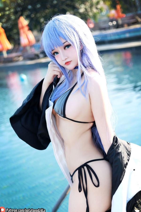    Potato-Godzilla-泳装-Meltryllis-二次元美少女角色扮演-泳池唯美私房写真第25张图片