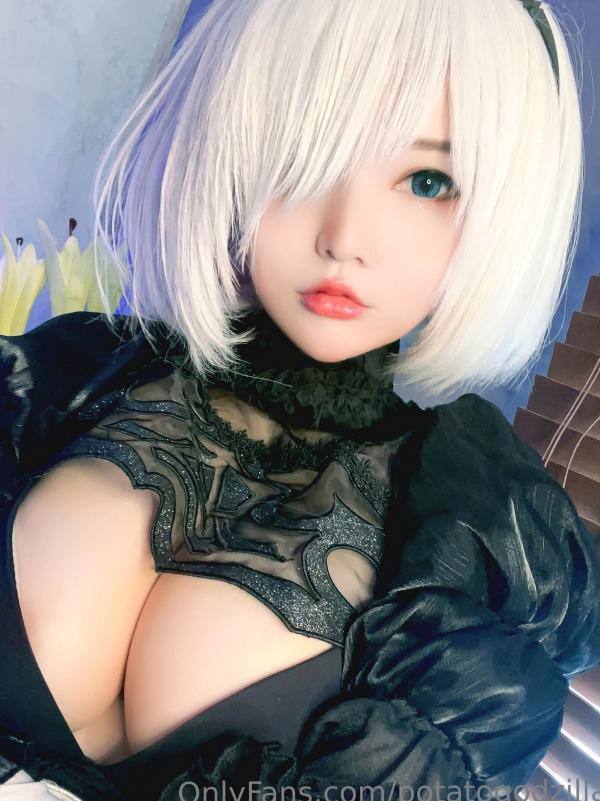    Potato-Godzilla 2B婚纱角色扮演：极品暗黑萝莉黑蕾丝制服写真，二次元cosplay深邃诱惑大尺度私房第1张图片