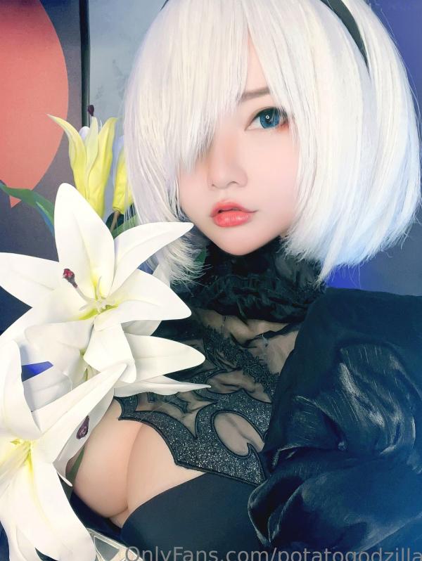    Potato-Godzilla 2B婚纱角色扮演：极品暗黑萝莉黑蕾丝制服写真，二次元cosplay深邃诱惑大尺度私房第3张图片