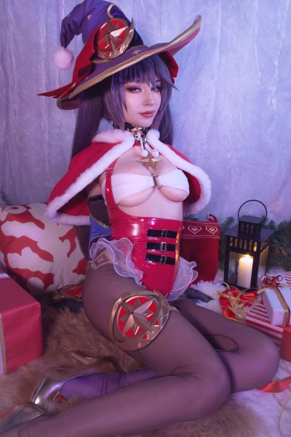    ShiroKitsune-原神莫娜圣诞版-大尺度cosplay-超性感角色扮演诱惑第4张图片