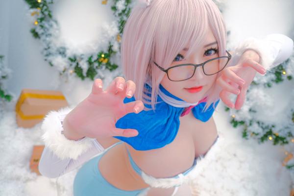    Potato-Godzilla-Mashu-FOU-XMas圣诞Cosplay私房照：粉发眼镜娘雪景福利写真第15张图片