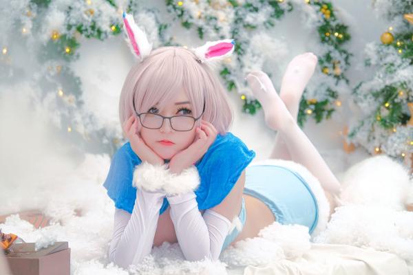   Potato-Godzilla-Mashu-FOU-XMas圣诞Cosplay私房照：粉发眼镜娘雪景福利写真第19张图片