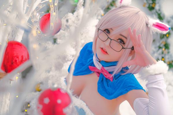    Potato-Godzilla-Mashu-FOU-XMas圣诞Cosplay私房照：粉发眼镜娘雪景福利写真第24张图片