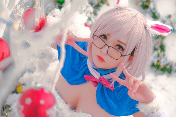    Potato-Godzilla-Mashu-FOU-XMas圣诞Cosplay私房照：粉发眼镜娘雪景福利写真第25张图片