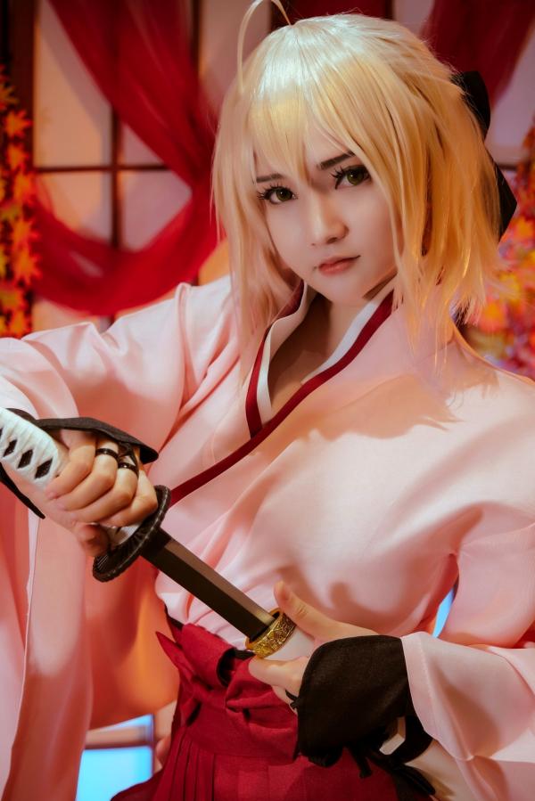    Potato-Godzilla-Okita-Souji-Sakura-Saber 樱Saber极致诱惑和服Cosplay大尺度私房写真第2张图片