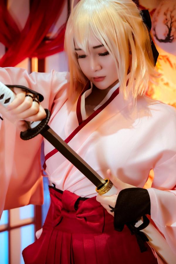    Potato-Godzilla-Okita-Souji-Sakura-Saber 樱Saber极致诱惑和服Cosplay大尺度私房写真第3张图片