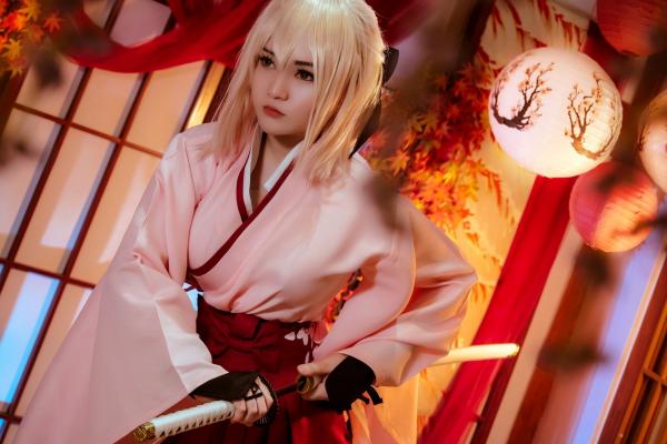    Potato-Godzilla-Okita-Souji-Sakura-Saber 樱Saber极致诱惑和服Cosplay大尺度私房写真第4张图片