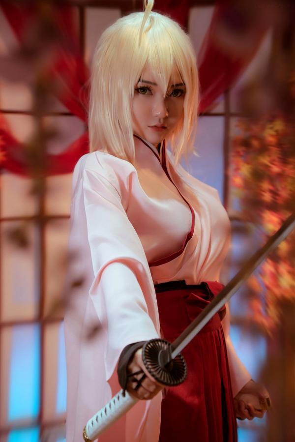    Potato-Godzilla-Okita-Souji-Sakura-Saber 樱Saber极致诱惑和服Cosplay大尺度私房写真第5张图片