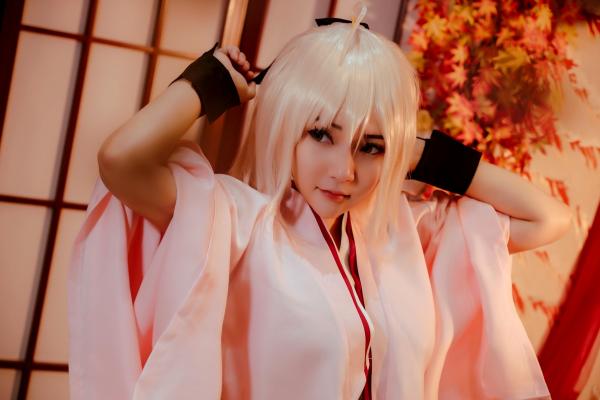   Potato-Godzilla-Okita-Souji-Sakura-Saber 樱Saber极致诱惑和服Cosplay大尺度私房写真第7张图片