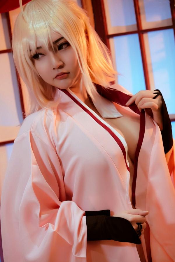    Potato-Godzilla-Okita-Souji-Sakura-Saber 樱Saber极致诱惑和服Cosplay大尺度私房写真第8张图片