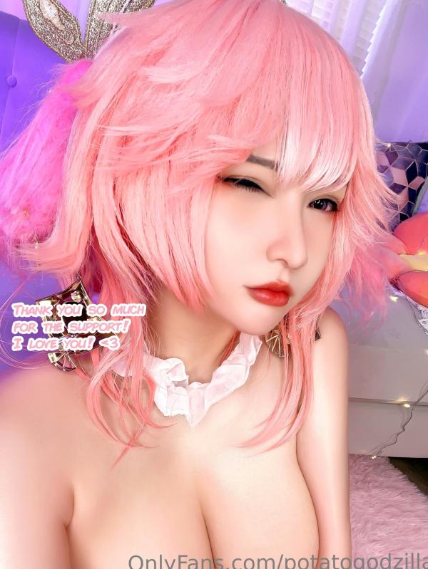    Potato-Godzilla-Yae-Miko八重神子精美Cosplay，梦幻灯光私房诱惑大尺度写真第53张图片