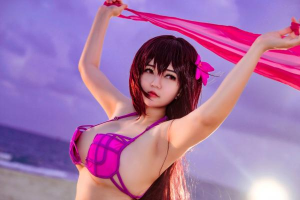    Potato-Godzilla 斯卡哈泳装COSPLAY：海滩比基尼写真，尽显冷艳气质与傲人曲线第14张图片