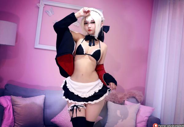    Potato-Godzilla-Saber性感女仆装Cosplay，私房诱惑系列，极致还原与美感并存第19张图片
