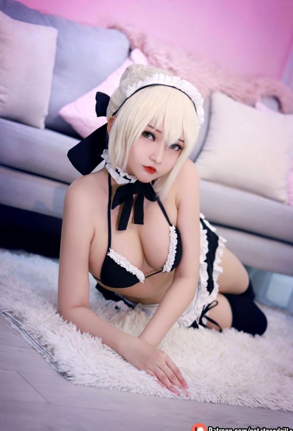    Potato-Godzilla-Saber性感女仆装Cosplay，私房诱惑系列，极致还原与美感并存第25张图片