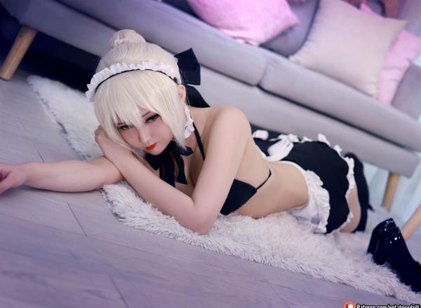    Potato-Godzilla-Saber性感女仆装Cosplay，私房诱惑系列，极致还原与美感并存第28张图片