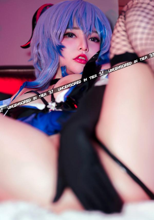    Potato-Godzilla-Devil-Ganyu-邪恶甘雨：暗黑风格性感Cosplay写真，火辣身材与冷艳妆容的视觉盛宴第7张图片