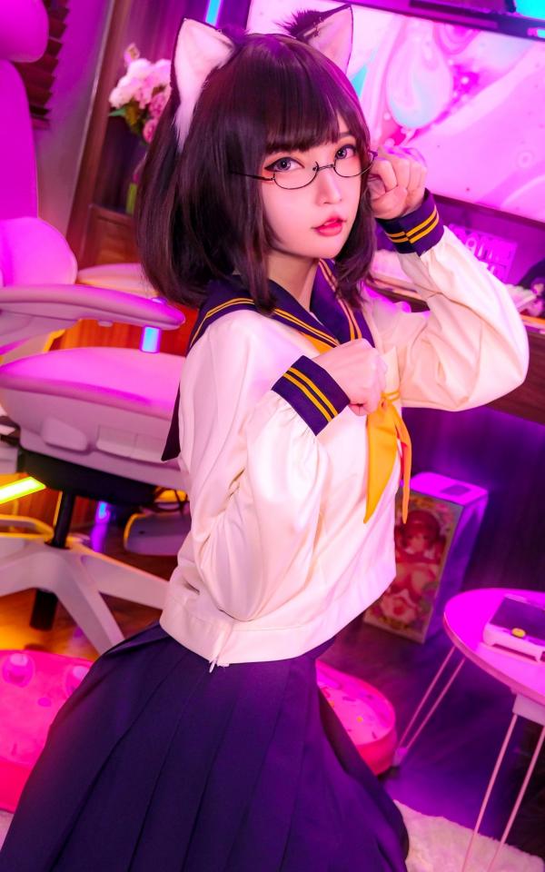    Potato-Godzilla Cosplay 软萌猫娘制服诱惑：电竞室内的比基尼惊喜写真第6张图片