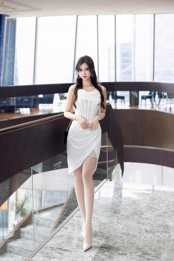   HuaYang花漾-612-绮里嘉ula-纯欲白色蕾丝内衣与丝袜诱惑-高颜值极品私房摄影-2024.10.12-无圣光大尺度第1张图片