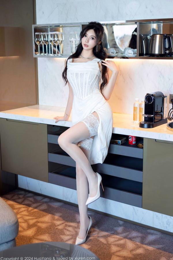    HuaYang花漾-612-绮里嘉ula-纯欲白色蕾丝内衣与丝袜诱惑-高颜值极品私房摄影-2024.10.12-无圣光大尺度第10张图片