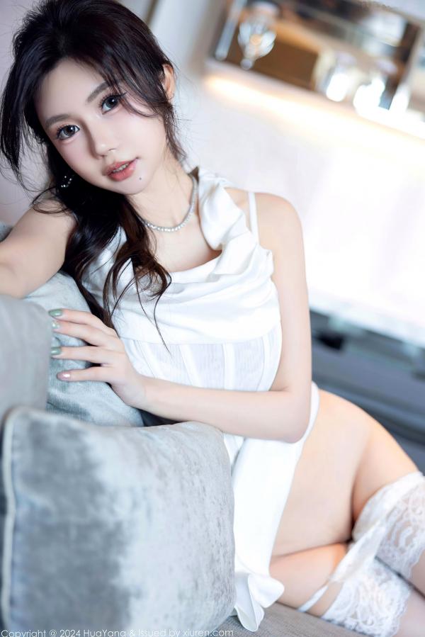    HuaYang花漾-612-绮里嘉ula-纯欲白色蕾丝内衣与丝袜诱惑-高颜值极品私房摄影-2024.10.12-无圣光大尺度第39张图片