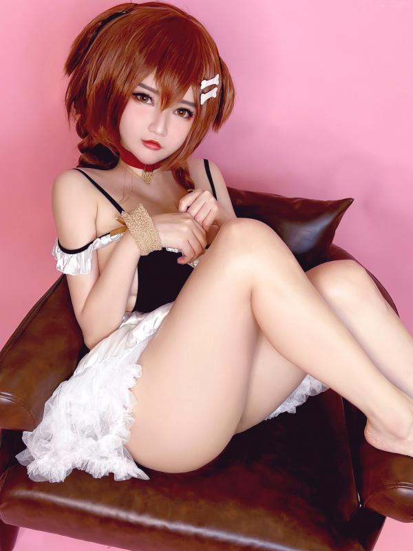    Potato-Godzilla版犬山球(Inugami Korone)性感女仆装COS火辣私房套图第11张图片
