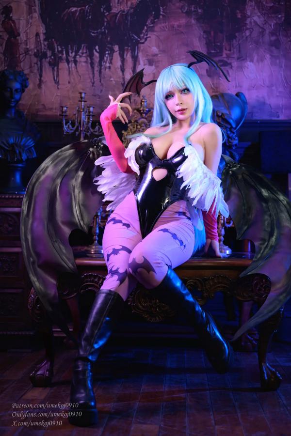    Umeko J 莫莉卡·安斯兰特cosplay写真，魅魔风格暗黑诱惑，极致性感绝美身材[93P]第12张图片