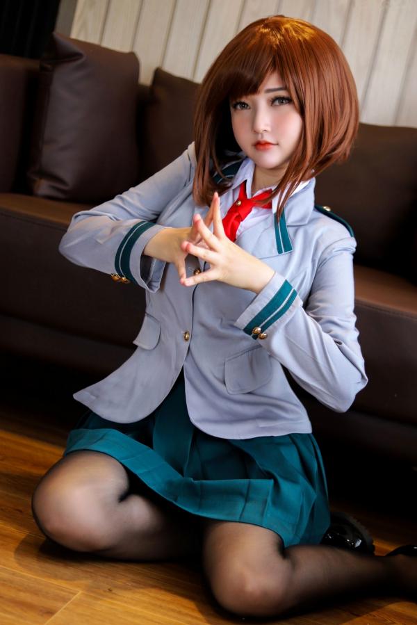    Potato-Godzilla-Ochako-Uraraka 校园风私房摄影 黑丝性感御茶子COS大尺度写真第3张图片