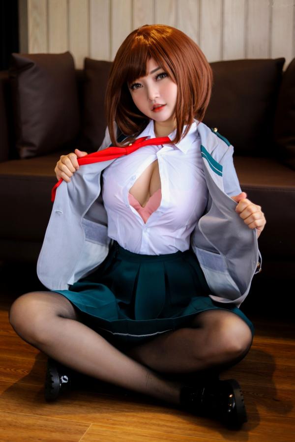    Potato-Godzilla-Ochako-Uraraka 校园风私房摄影 黑丝性感御茶子COS大尺度写真第5张图片