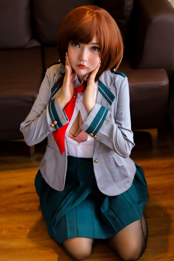    Potato-Godzilla-Ochako-Uraraka 校园风私房摄影 黑丝性感御茶子COS大尺度写真第8张图片
