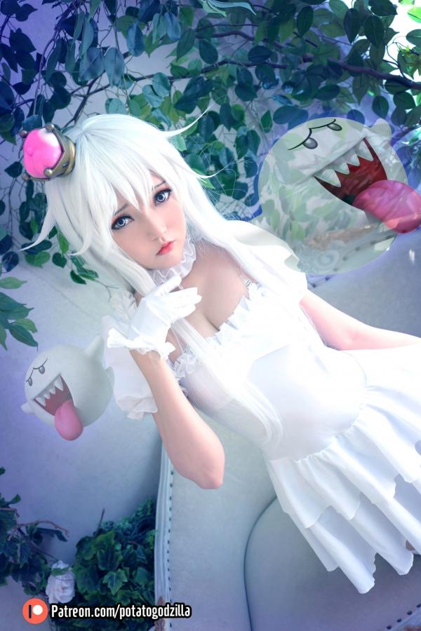    Potato-Godzilla-Boosette幽灵姬Cosplay，清纯甜美角色扮演，雪白制服诱惑，极致视觉盛宴第2张图片